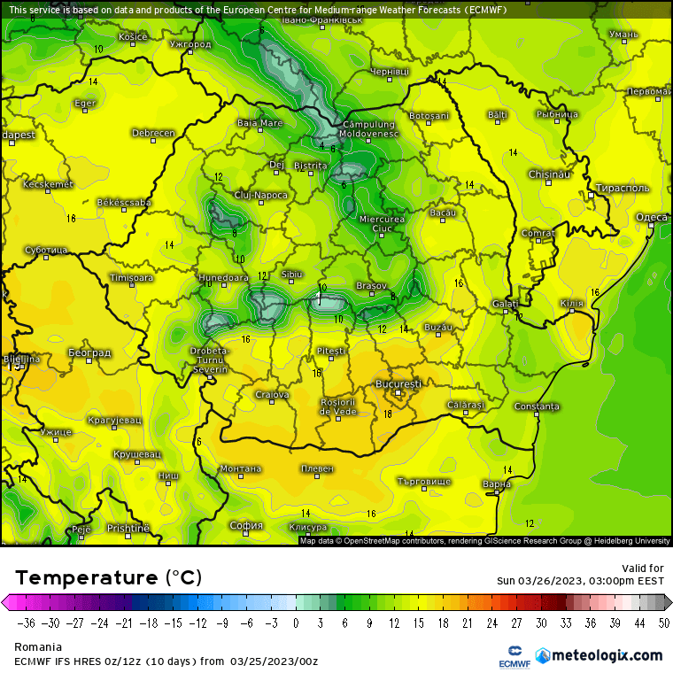 Prognoza meteo România  25 - 26 Martie 2023 #România (România  forecast)