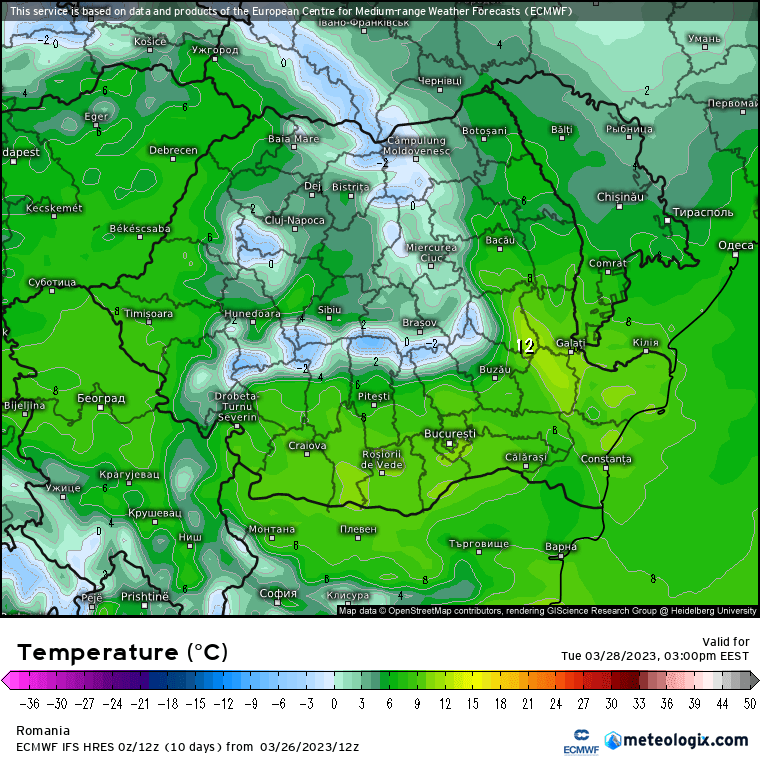 Prognoza meteo Romania 27 Martie 2023 (Romania weather forecast)
