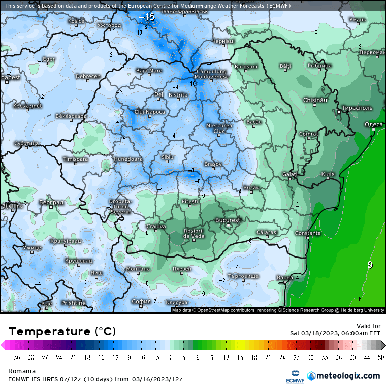 Prognoza meteo Romania 17 Martie 2023 (Romania weather forecast)