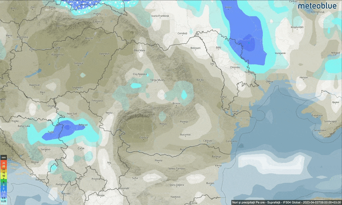 Prognoza meteo Romania 3 Aprilie 2023 (Romania weather forecast)