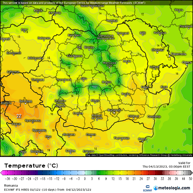 Prognoza meteo Romania 13 Aprilie 2023 (Romania weather forecast)