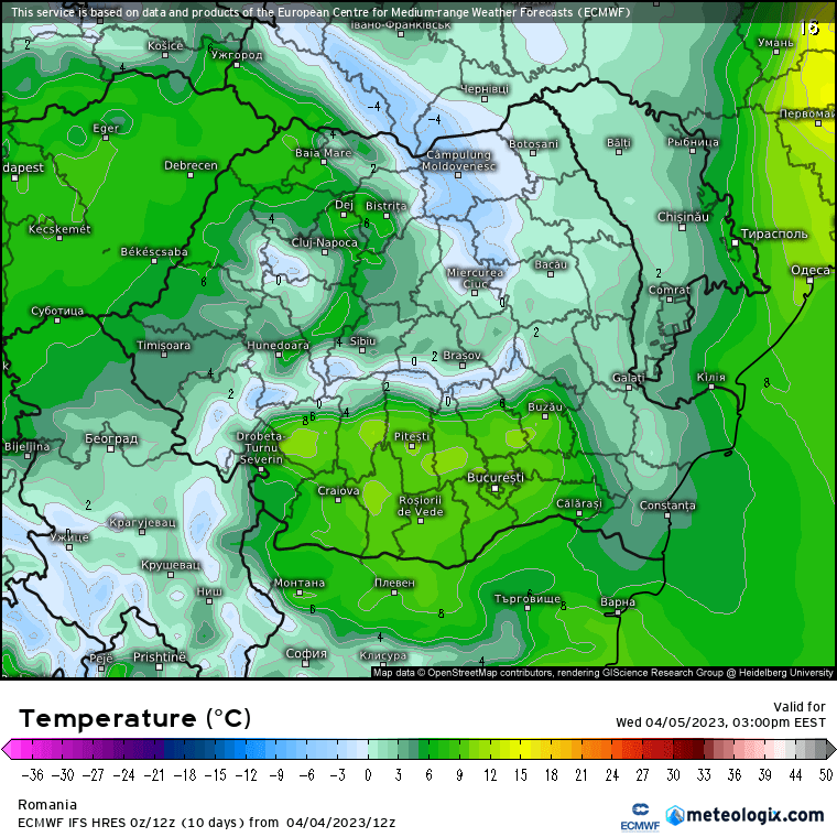 Prognoza meteo Romania 5 Aprilie 2023 (Romania weather forecast)