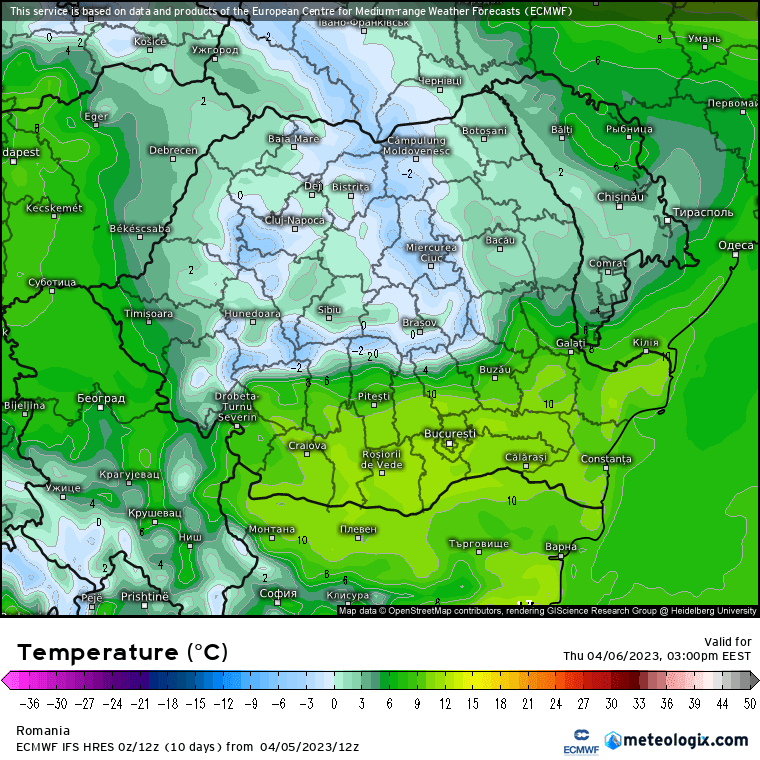 Prognoza meteo Romania 6 Aprilie 2023 (Romania weather forecast)