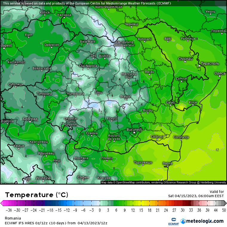 Prognoza meteo Romania 14 Aprilie 2023 (Romania weather forecast)