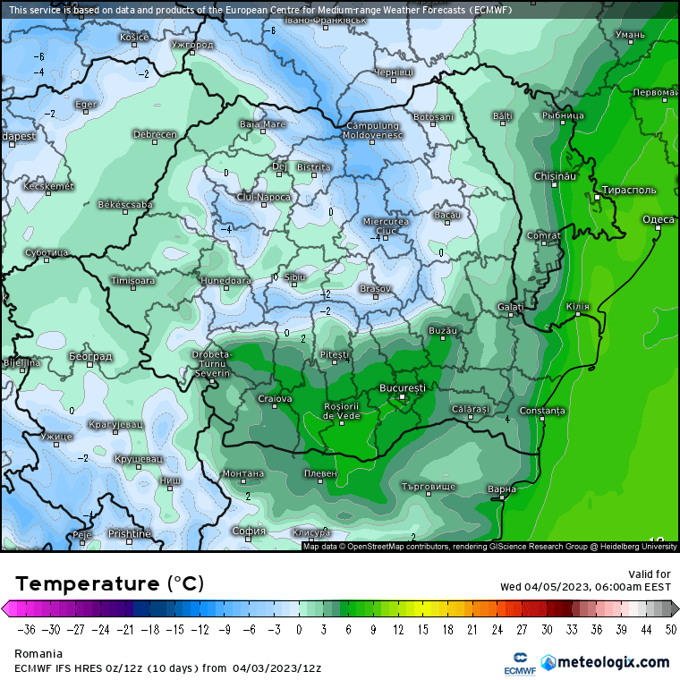 Prognoza meteo Romania 4 Aprilie 2023 (Romania weather forecast)