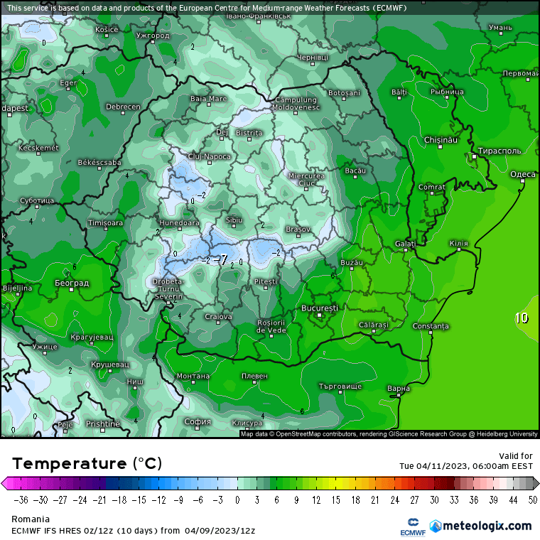 Prognoza meteo Romania 10 Aprilie 2023 (Romania weather forecast)