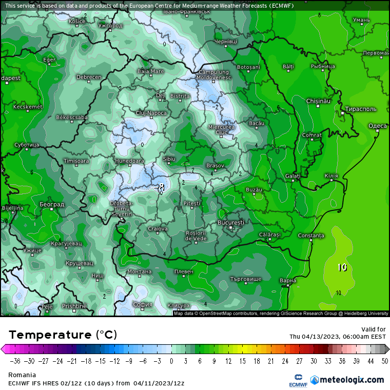Prognoza meteo Romania 12 Aprilie 2023 (Romania weather forecast)