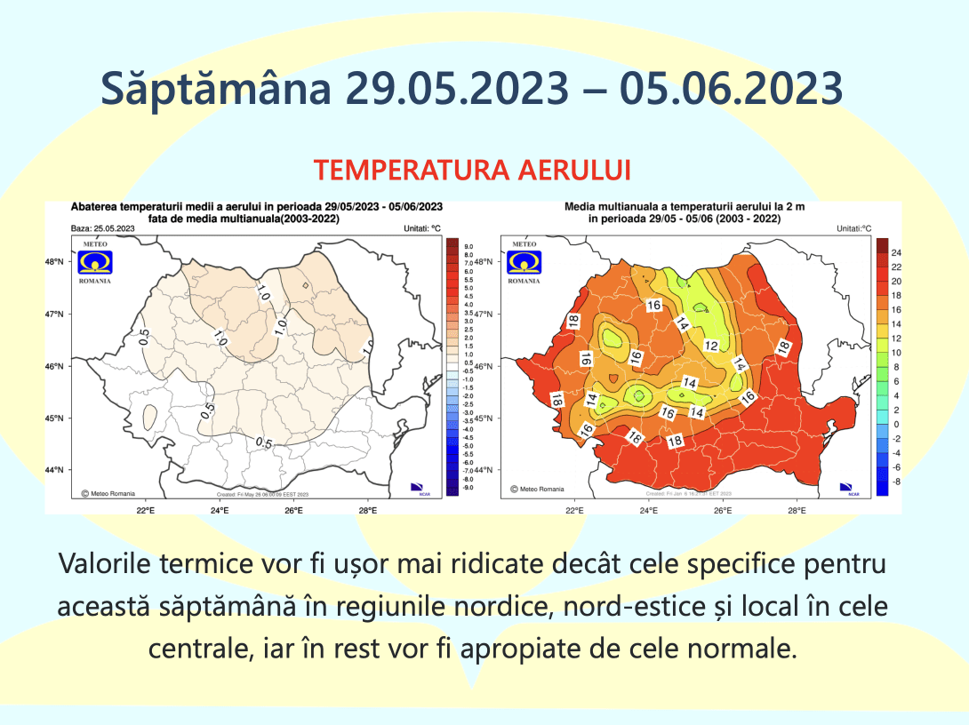 Prognoza meteo Romania  29 Mai – 26 Iunie 2023 #primăvară