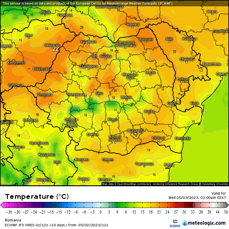 Prognoza meteo Romania 3 Mai 2023 (Romania weather forecast)