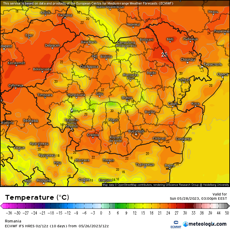 Prognoza meteo România  27 - 28 Mai 2023 #România (România  forecast)