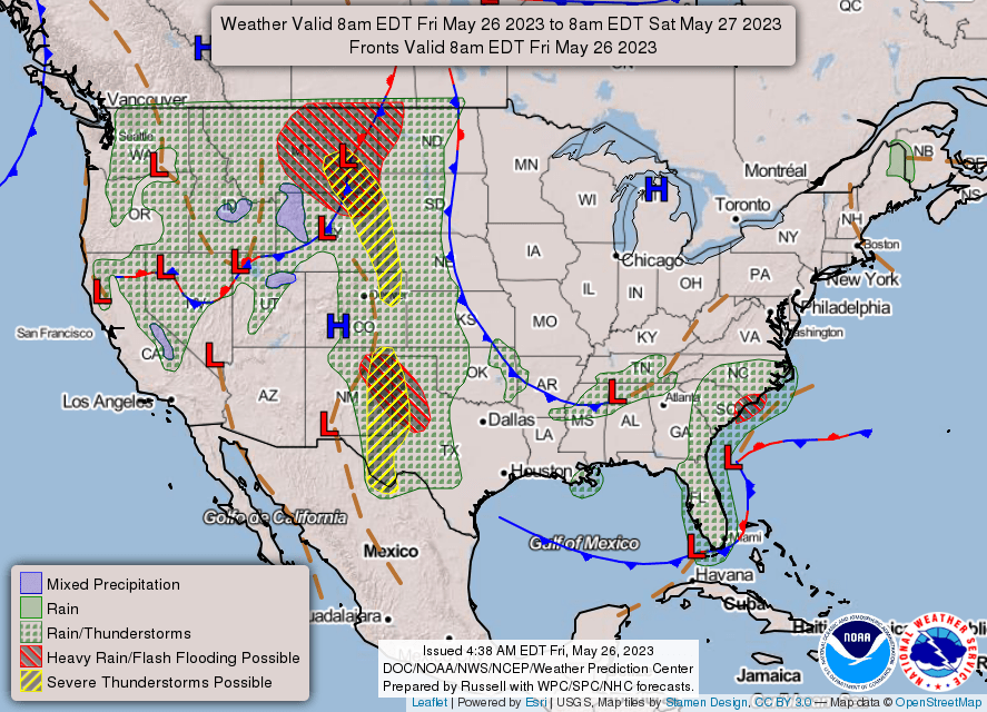 USA weather warnings #rainfall (Avertizari meteo în USA)