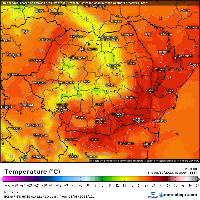 Prognoza meteo Romania 9 August 2023 (Romania weather forecast)
