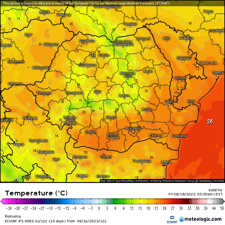 Prognoza meteo Romania 17 August 2023 (Romania weather forecast)