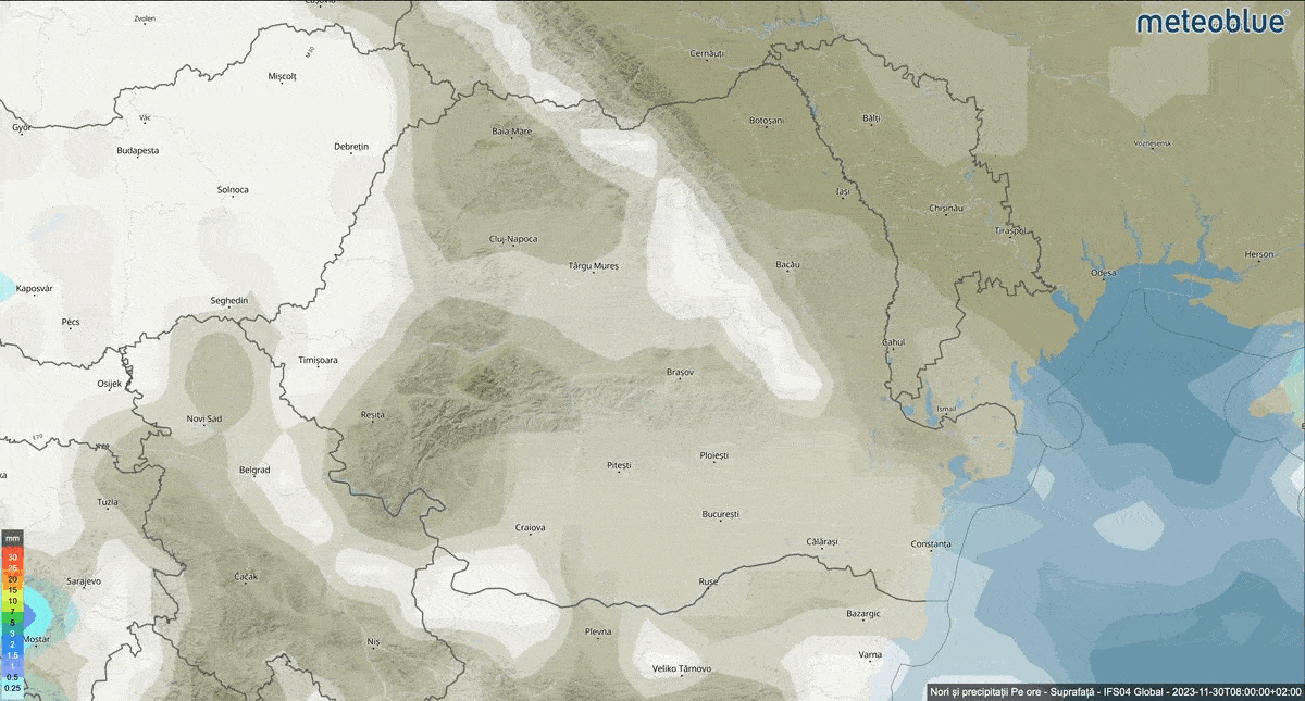 Prognoza meteo Romania 30 Noiembrie 2023 (Romania weather forecast)