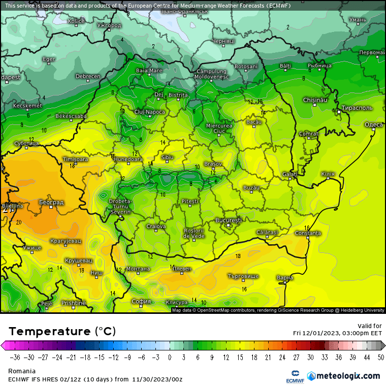 Prognoza meteo Romania 30 Noiembrie 2023 (Romania weather forecast)