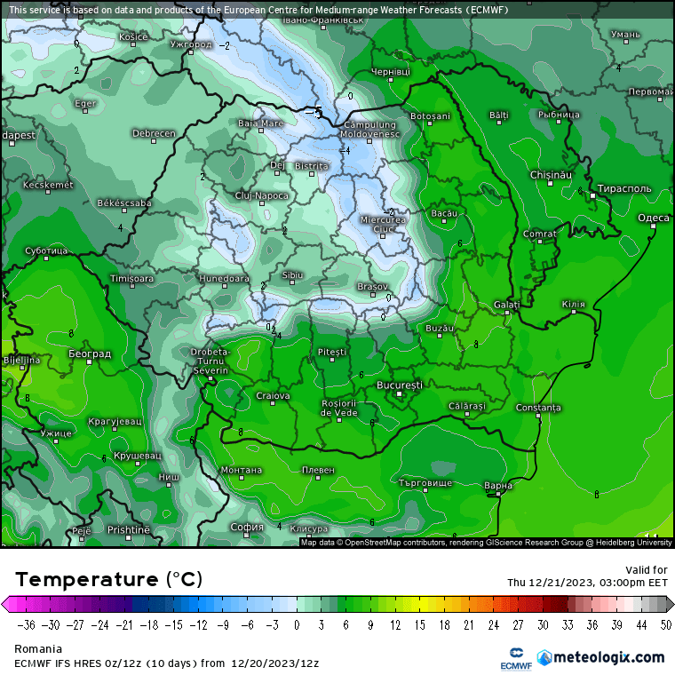 Prognoza meteo Romania 21 Decembrie 2023 (Romania weather forecast)