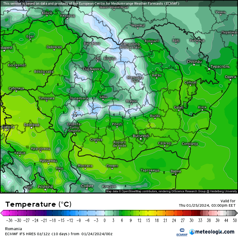 Prognoza meteo Romania 24 Ianuarie 2024 (Romania weather forecast)