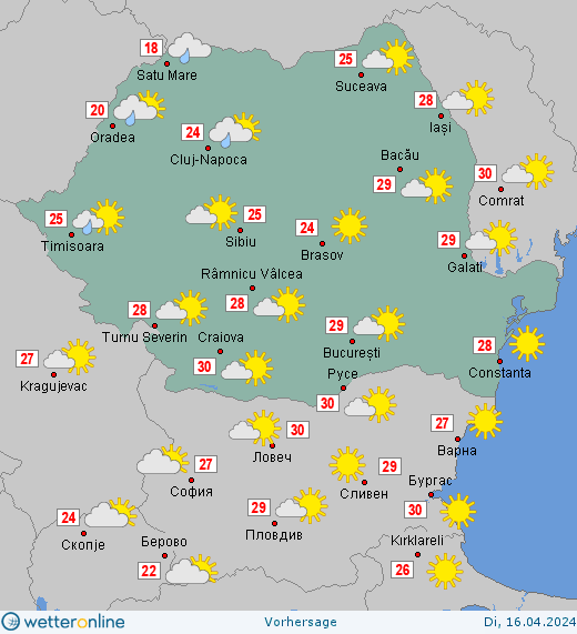 Prognoza meteo România 16 Aprilie 2024 (Romania forecast)