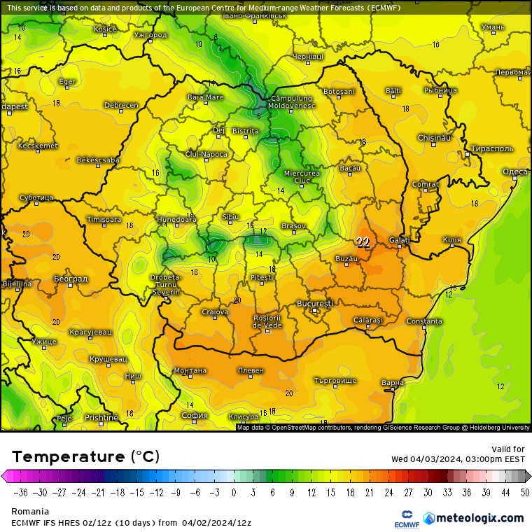 Prognoza meteo Romania 3 Aprilie 2024 (Romania weather forecast)