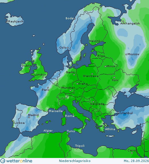 Precipitation probability Europe