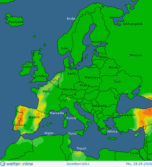 Thunderstorm Europe today