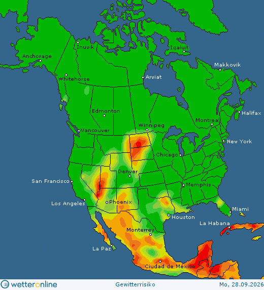 Thunderstorm forecast USA Thunderstorm USA today