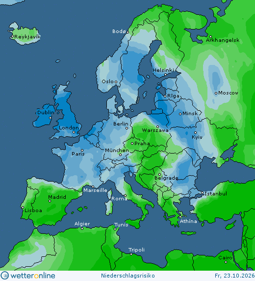 Precipitation probability Europe