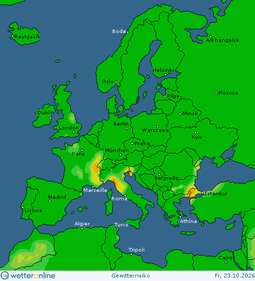 Thunderstorm Europe today